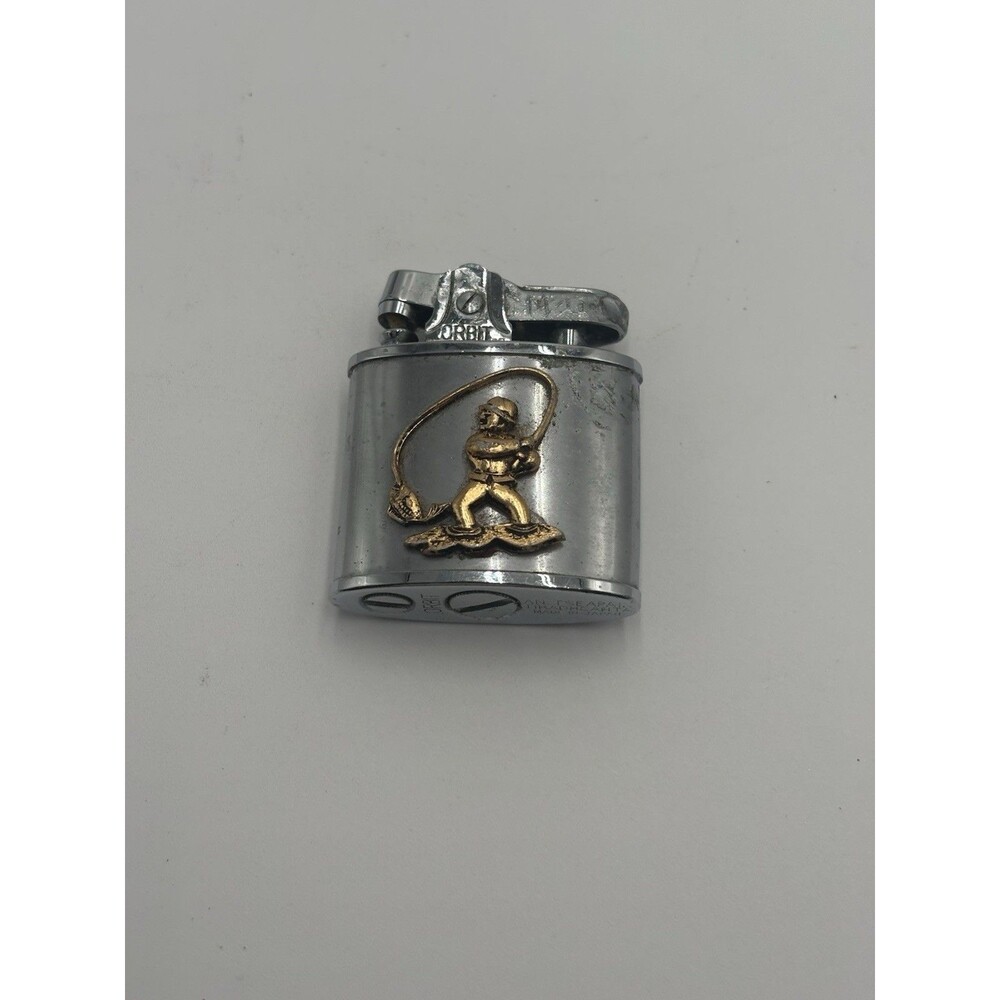 Vtg  Orbit Japan Lighter w/Fisherman